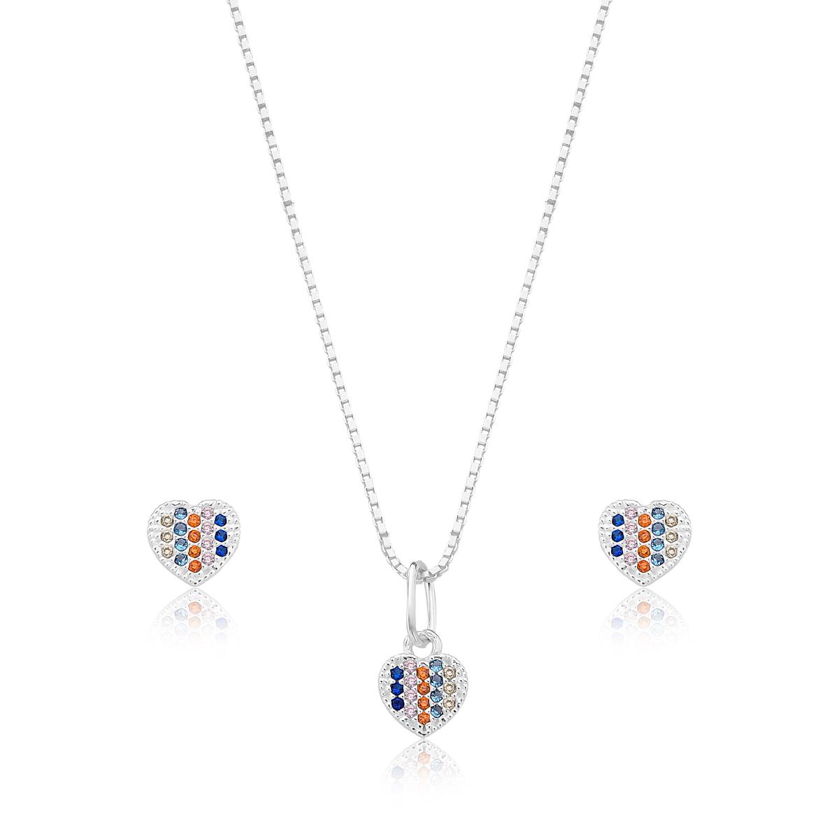 CONJUNTO CORAÇÃO CRAVEJADO
