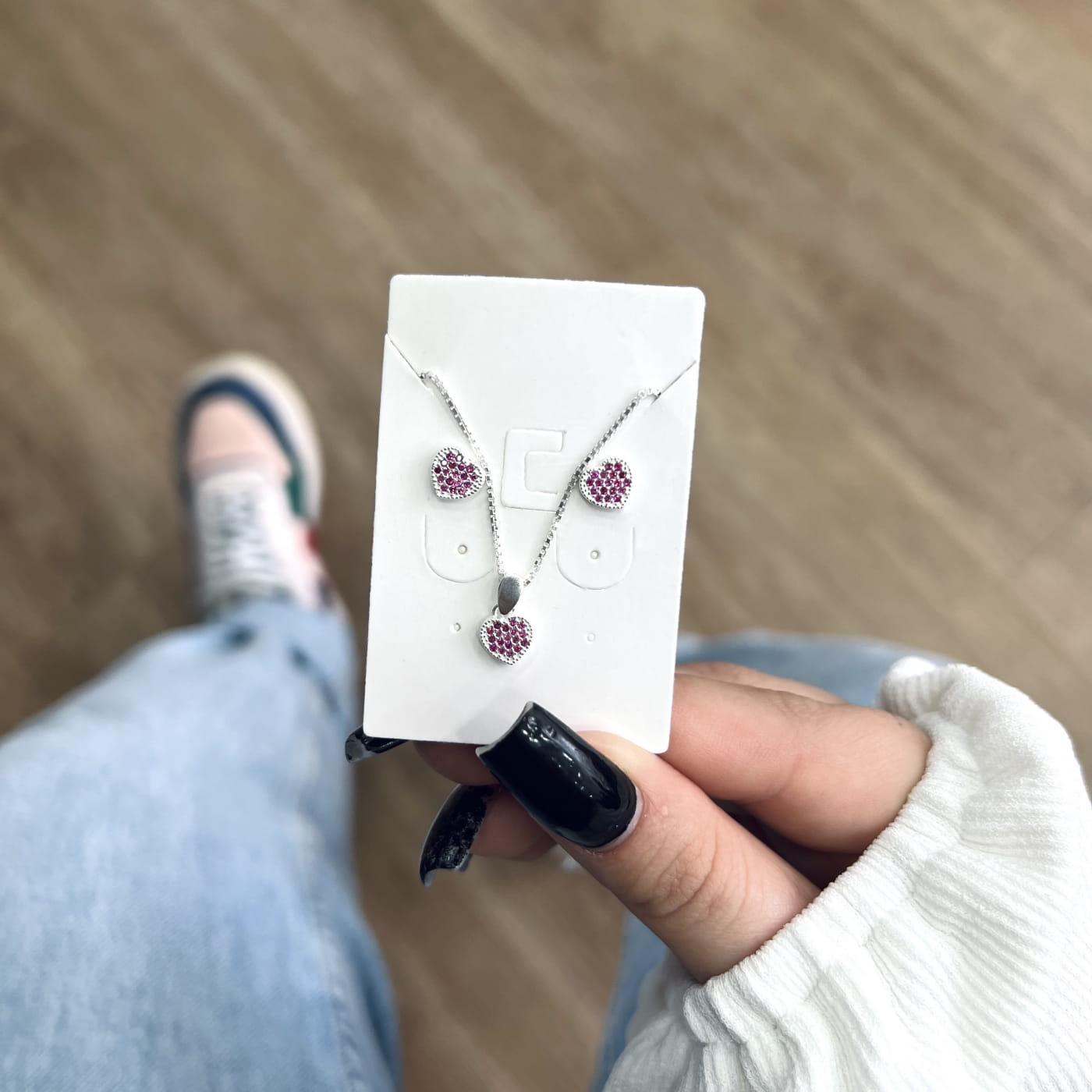CONJUNTO CORAÇÃO CRAVEJADO