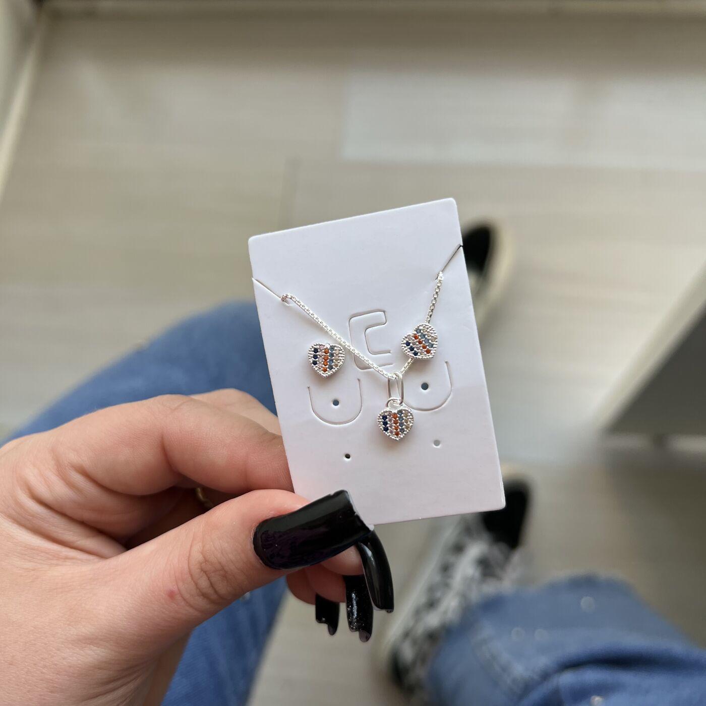 CONJUNTO CORAÇÃO CRAVEJADO