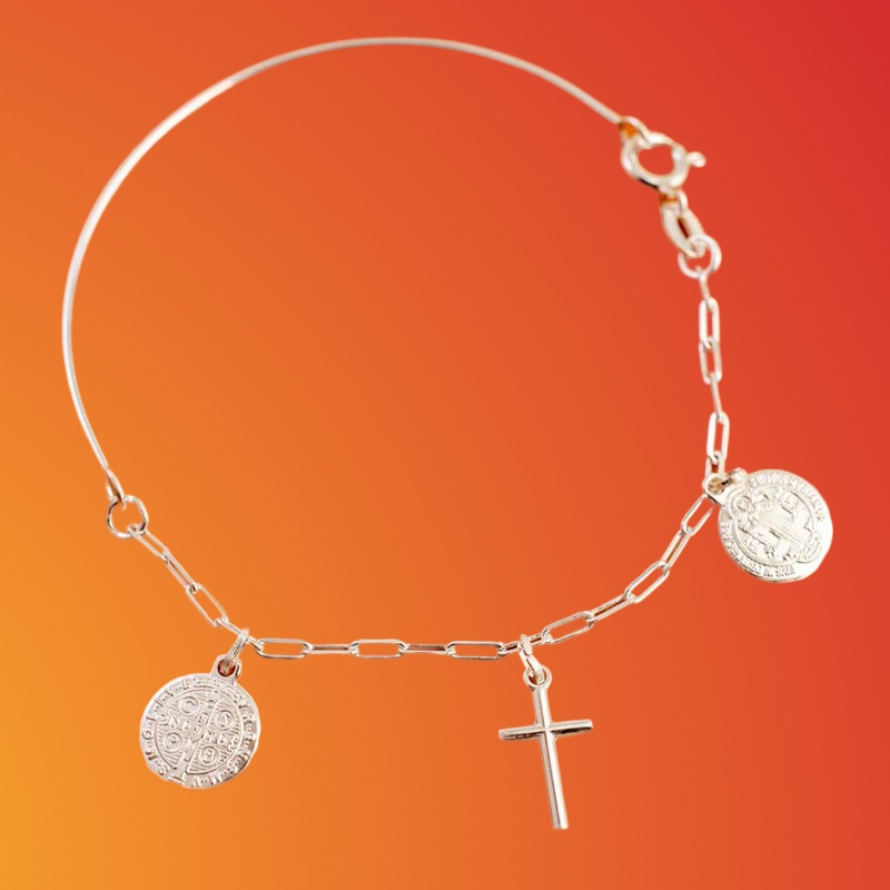 BRACELETE SÃO BENTO E CRUZ